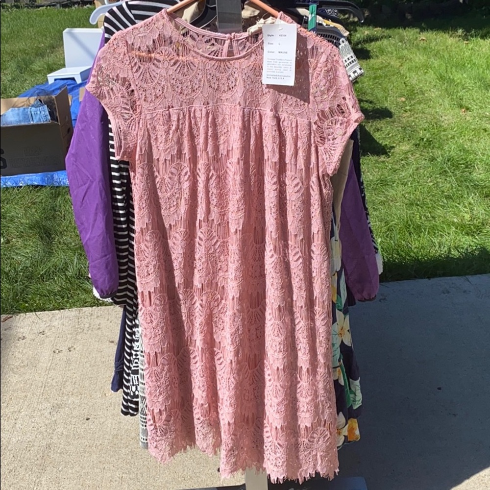 Pink lace dress